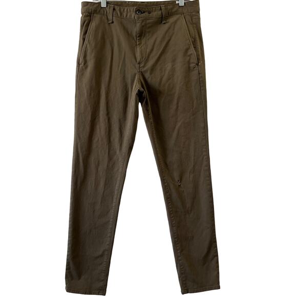 Rag & Bone Army Green Distressed Fit 2 Slim Fit Stretch Twill Chino Pant Men 34